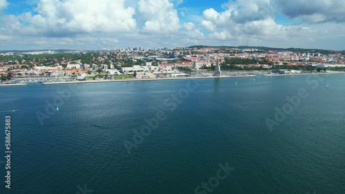 Wallpaper Mural Seen from the sea the beautiful Belem riverside and cityscape,Portugal Torontodigital.ca