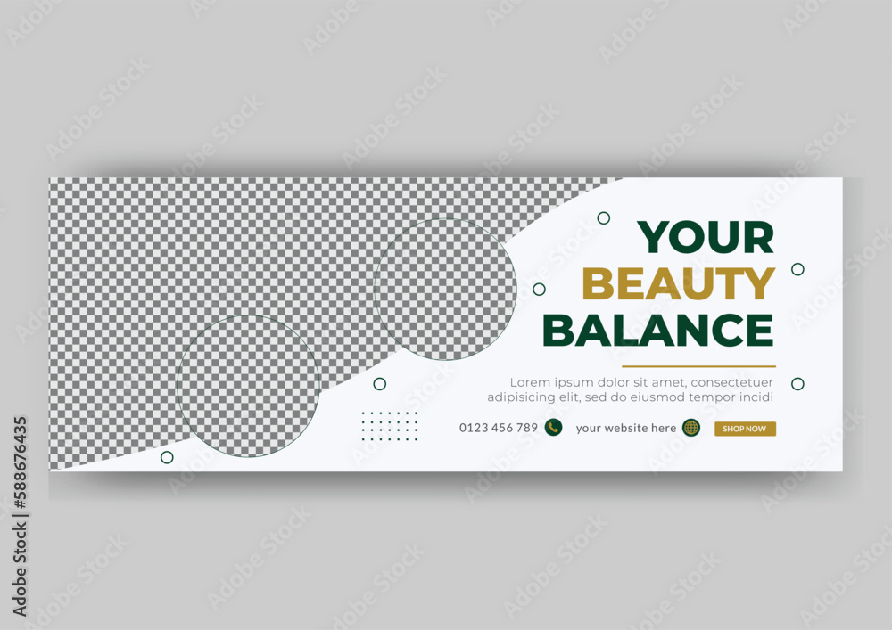 Creative and modern beauty care facebook cover and web banner template Creative and modern beauty care facebook cover and web banner template