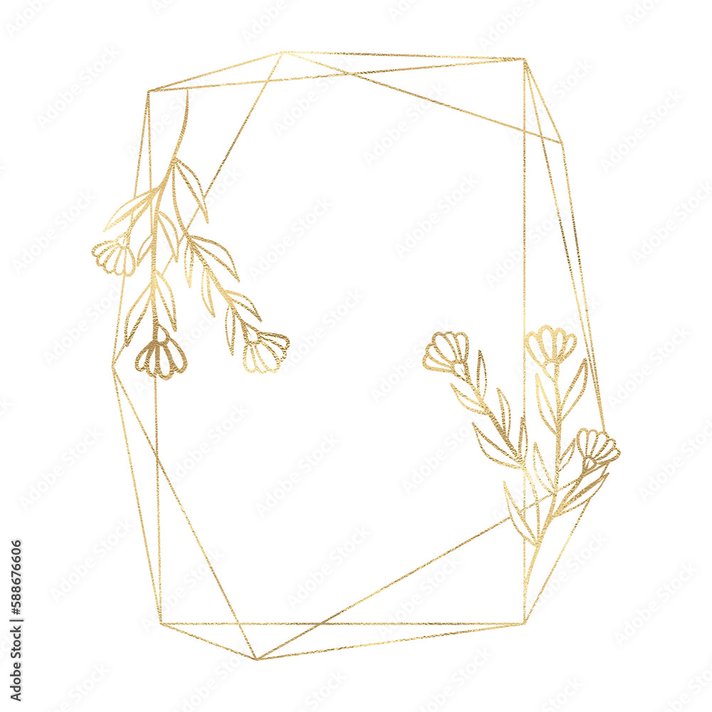 Floral gold frame illustration Floral gold frame illustration