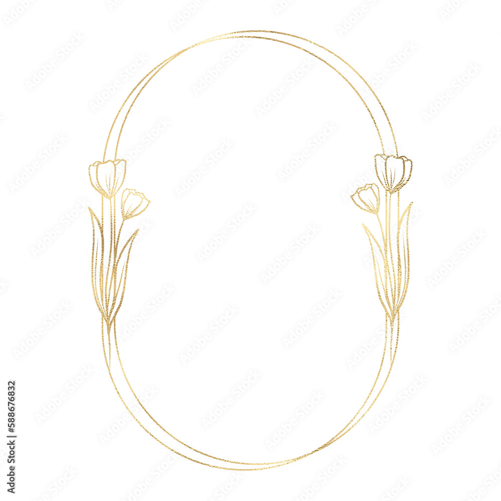 Floral gold frame illustration Floral gold frame illustration