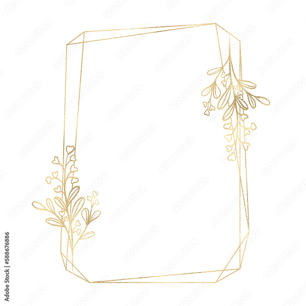 Floral gold frame illustration Floral gold frame illustration