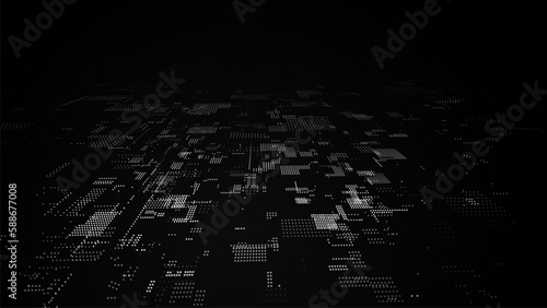 Future digital cyberspace. Sorting and analysis digital data. Vector technology matrix algorithm. Security storage data.