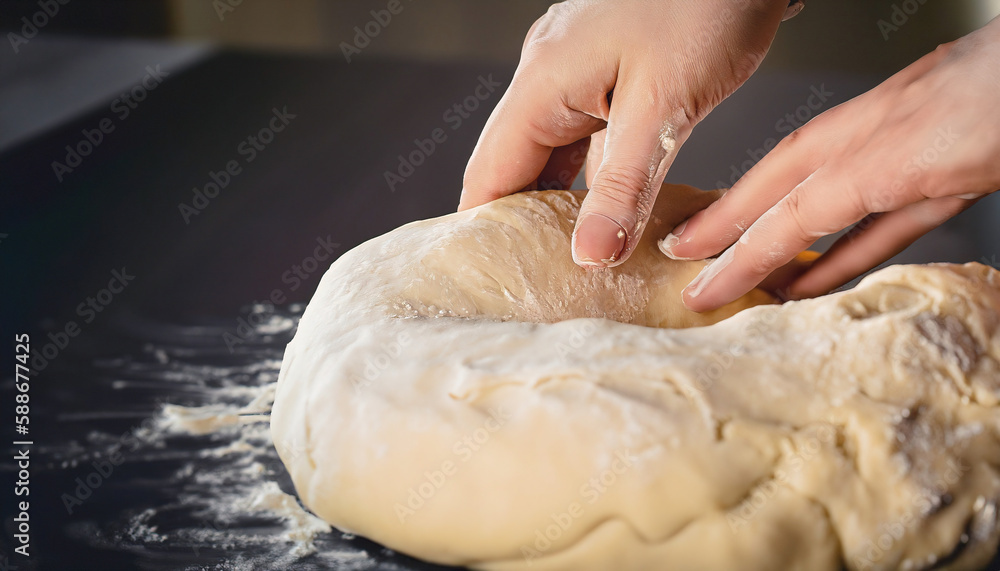 Hands / bakers form / knead a dough. Bread. Baking. Homemade. Hands / bakers form / knead a dough. Bread. Baking. Homemade.