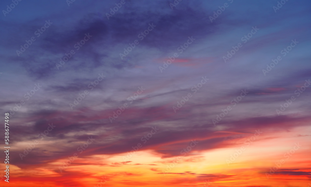 sunset sky with clouds for photo background