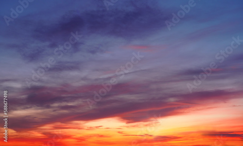 sunset sky with clouds for photo background