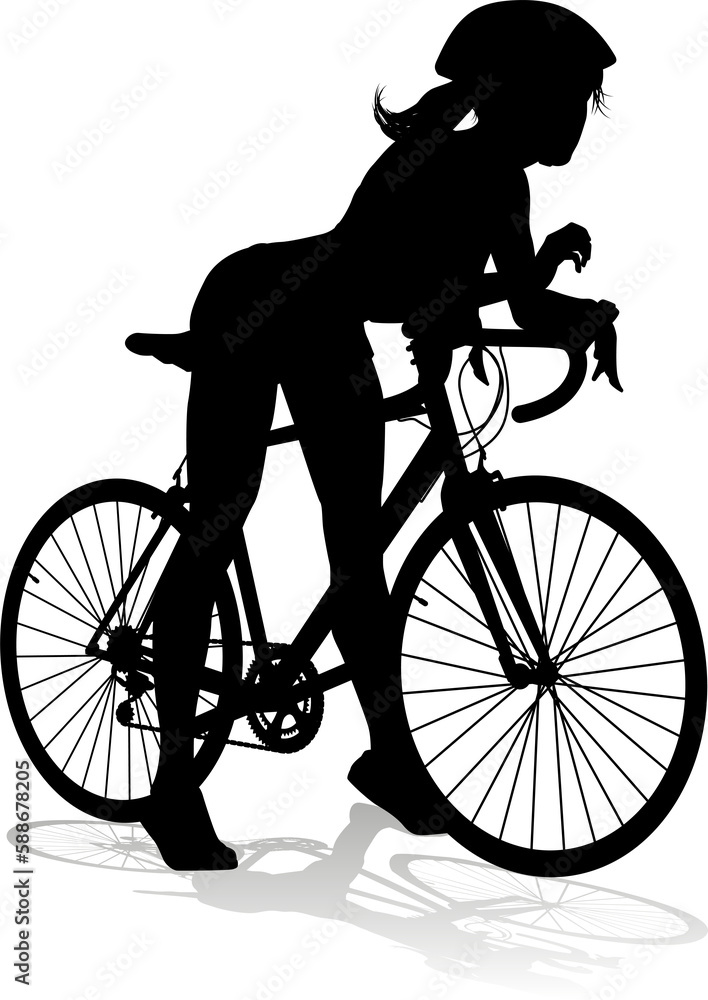 Obraz premium Bike and Bicyclist Silhouette