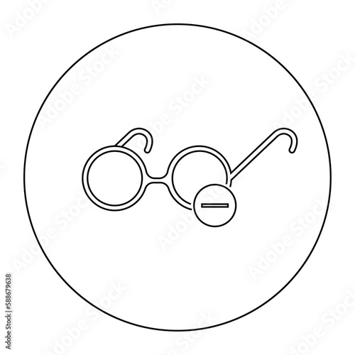 Vector linear icon glasses for low vision