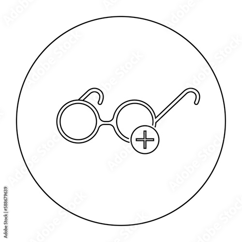 Vector linear icon glasses for low vision