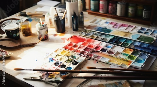 Watercolor Wonderland: A Colorful Creative Workspace