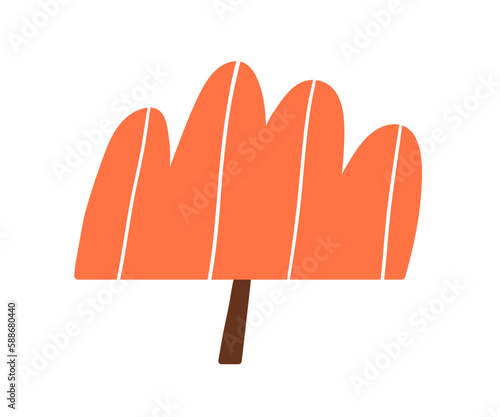 Abstract simple tree. Kids forest fall plant of naive primitive shape, doodle...