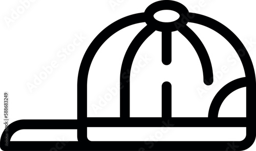 View cap icon outline vector. Front baseball. Sport visor