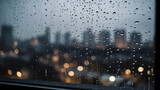 rain drops on window AI-generated