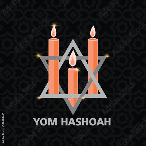 Yom HaShoah (Holocaust Remembrance Day), modern vector background illustration