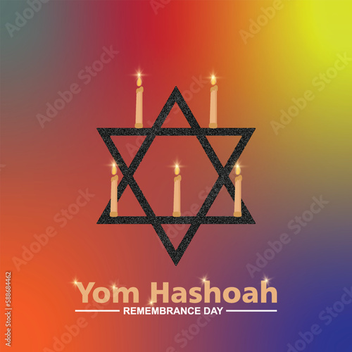 Illustration of Yom HaShoah (Holocaust Remembrance Day), modern vector background illustration