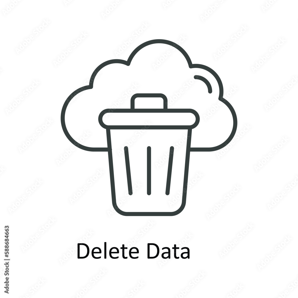 Delete Data Vector outline Icons. Simple stock illustration stock Delete Data Vector outline Icons. Simple stock illustration stock