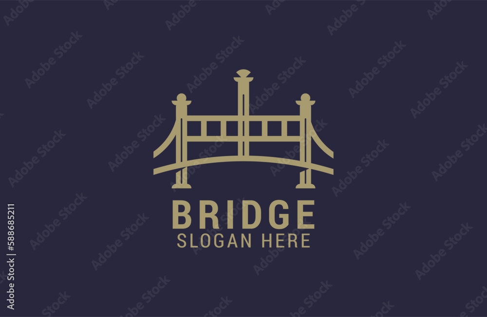 Premium luxury simple bridge logo Premium luxury simple bridge logo