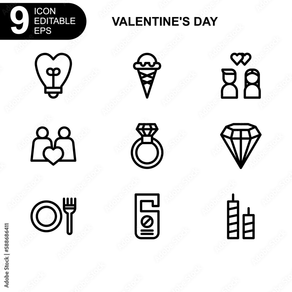 valentine's day icon or logo isolated sign symbol vector illustration - Collection of high quality black style vector icons valentine's day icon or logo isolated sign symbol vector illustration - Collection of high quality black style vector icons