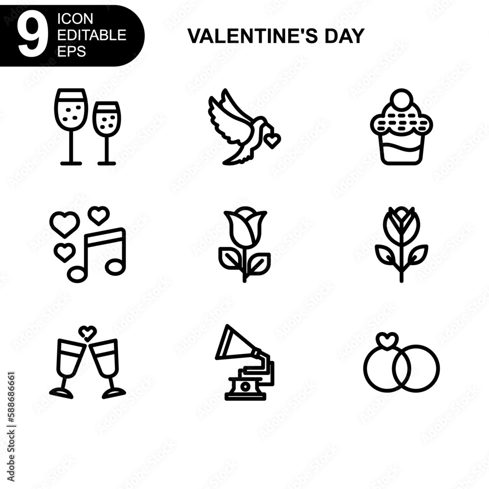 valentine's day icon or logo isolated sign symbol vector illustration - Collection of high quality black style vector icons valentine's day icon or logo isolated sign symbol vector illustration - Collection of high quality black style vector icons