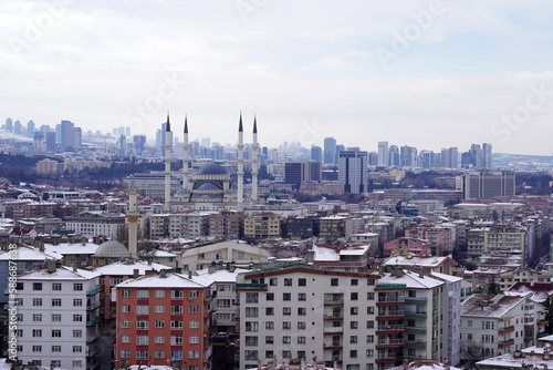 Winter city view of Çankaya Ankara 