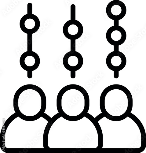 Herd immunity shield icon outline vector. People virus. Corona group