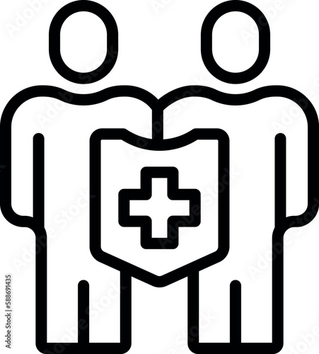 People medical protection icon outline vector. Medicine group. Vaccine disease