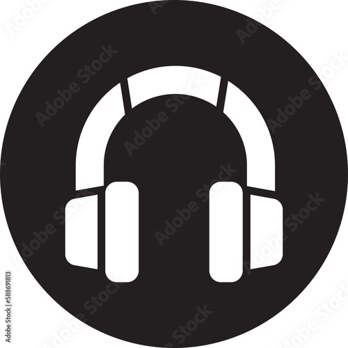 headset glyph icon