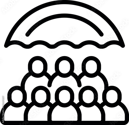People group protection icon outline vector. Medicine person. Medical shield