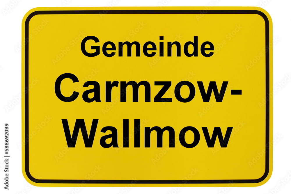 Illustration eines Ortsschildes der Gemeinde Carmzow-Wallmow in Brandenburg