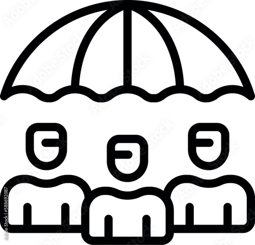 Umbrella people protection icon outline vector. Medicine group. Vaccine disease