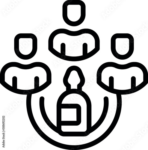 Group vaccine icon outline vector. Medicine person. Herd people