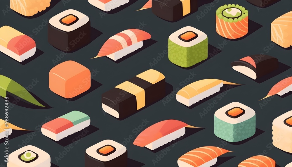 minimalist sushi pattern minimalist sushi pattern