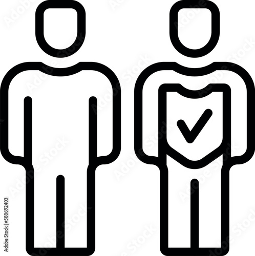 Immunity protection icon outline vector. Herd person. People vaccine