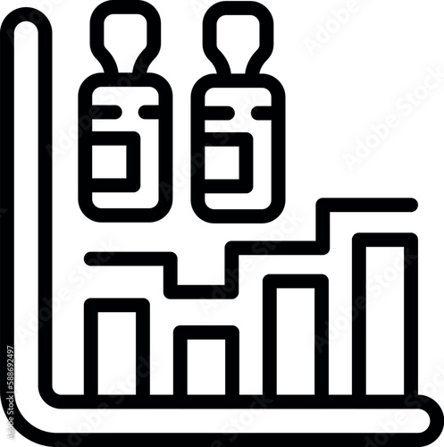 Vaccine bottle icon outline vector. Herd people. Medical protection