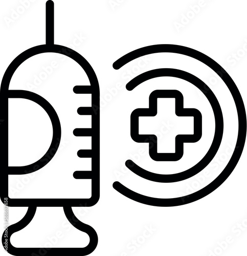 Medical injection icon outline vector. Vaccine disease. Alert immune