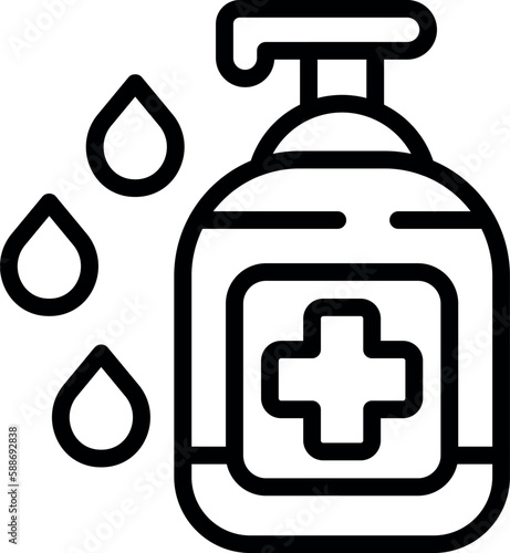 Soup dispenser icon outline vector. Herd people. Shield medical