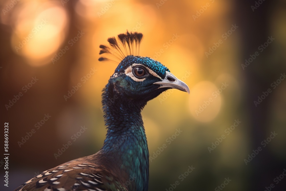 Beautiful closeup of a male Peacock with amazing plumage Beautiful closeup of a male Peacock with amazing plumage