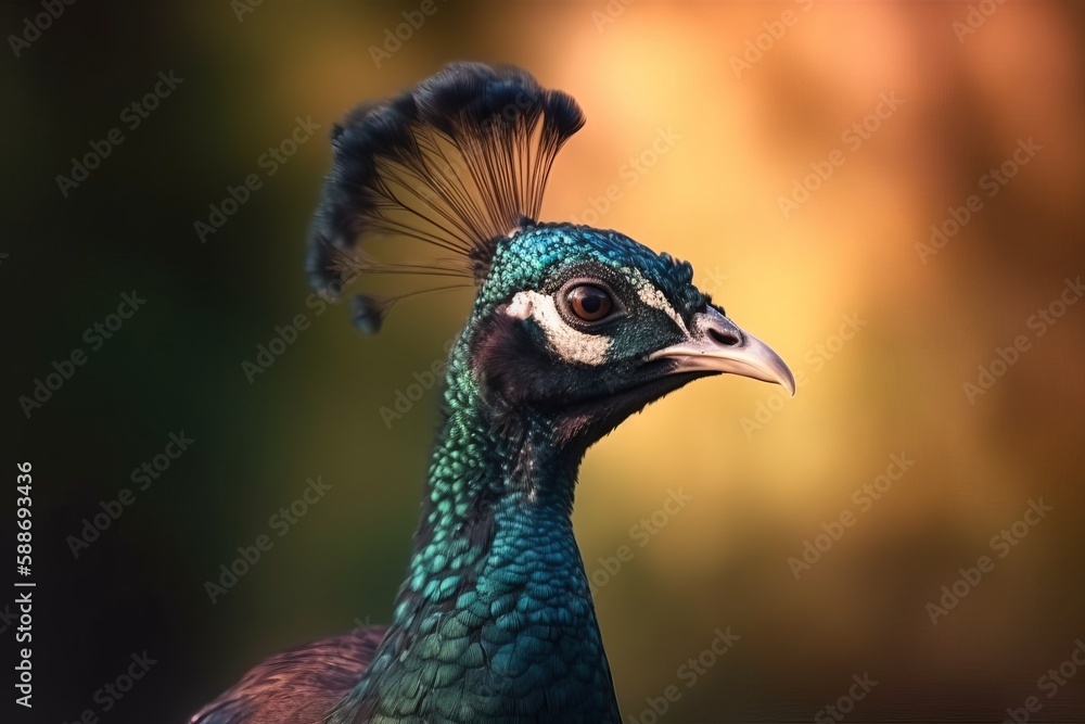 Beautiful closeup of a male Peacock with amazing plumage Beautiful closeup of a male Peacock with amazing plumage