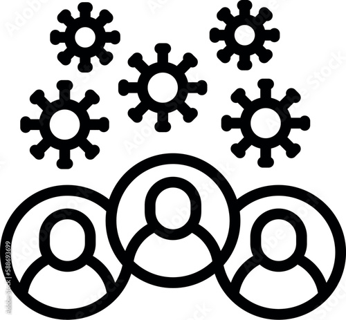 Herd immunity people icon outline vector. Infection disease. Alert immune