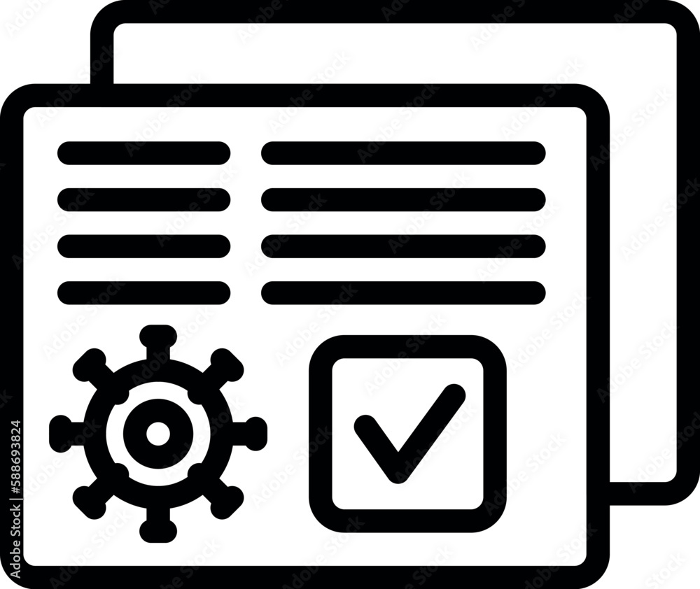 Certificate disease icon outline vector. Herd vaccine. Alert immune Certificate disease icon outline vector. Herd vaccine. Alert immune