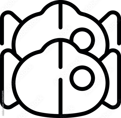 Medical mask icon outline vector. Herd vaccine. Infection disease
