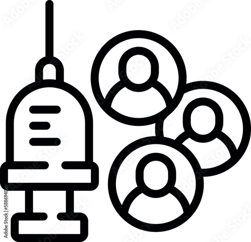 Herd immunity vaccine icon outline vector. People community. Corona shield