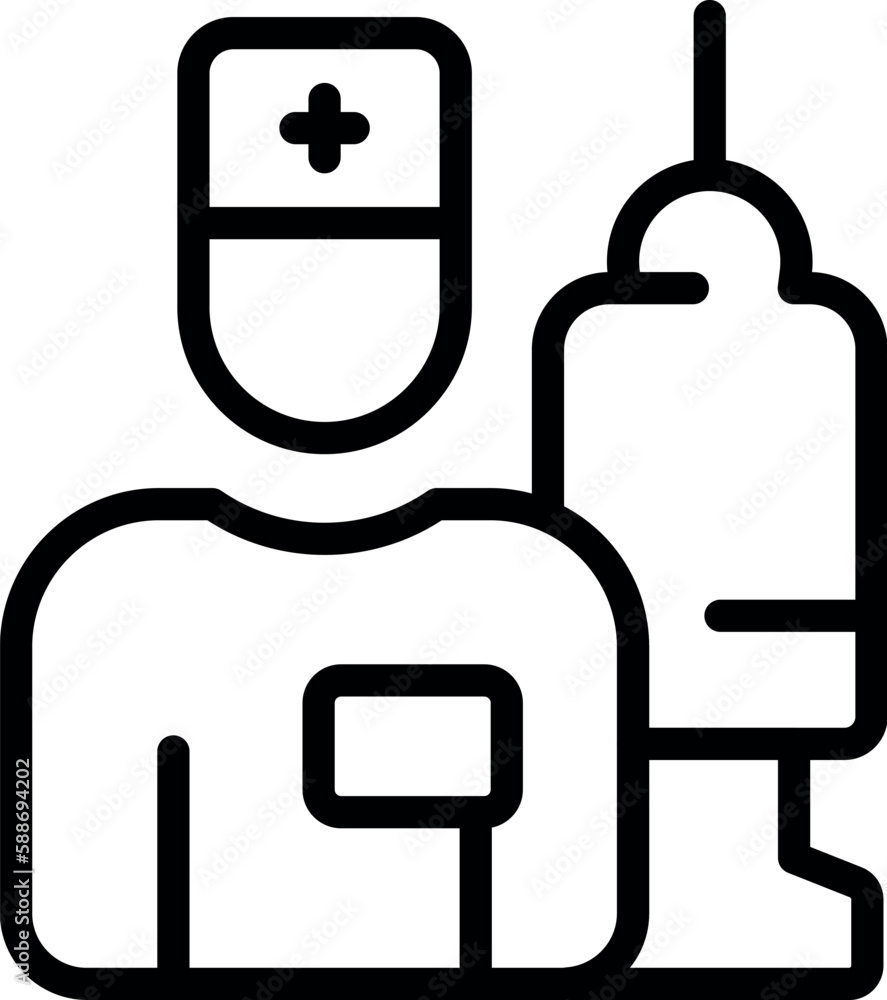 Doctor vaccine icon outline vector. Herd people. Medical shield Doctor vaccine icon outline vector. Herd people. Medical shield
