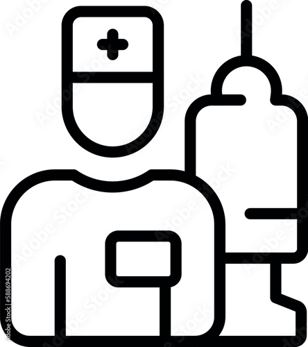 Doctor vaccine icon outline vector. Herd people. Medical shield