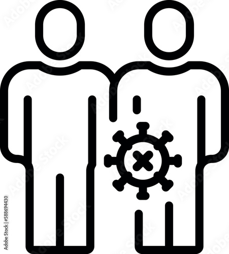 Herd immunity icon outline vector. People community. Disease infection