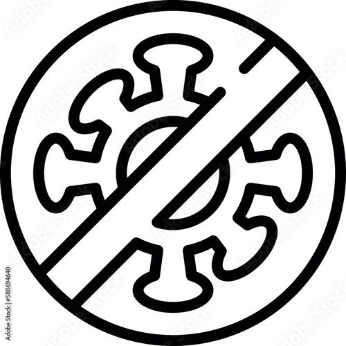 No virus icon outline vector. Herd immunity. Medicine group