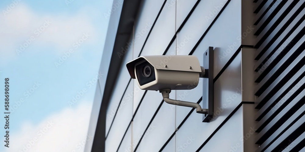 Modern Building Security: CCTV Surveillance Camera for 24/7 Monitoring, AI Generated Modern Building Security: CCTV Surveillance Camera for 24/7 Monitoring, AI Generated