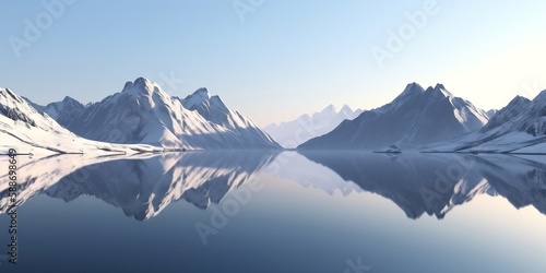 Paysage de montagnes enneigées au format panoramique - generative ai