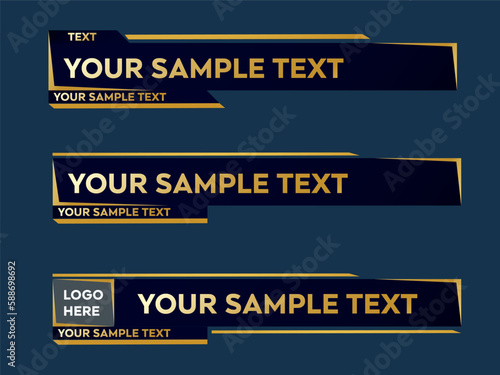 Wallpaper Mural Gold Lower third Blue Lower third Gold Banner Luxury Design News breakings Pack Vector Torontodigital.ca