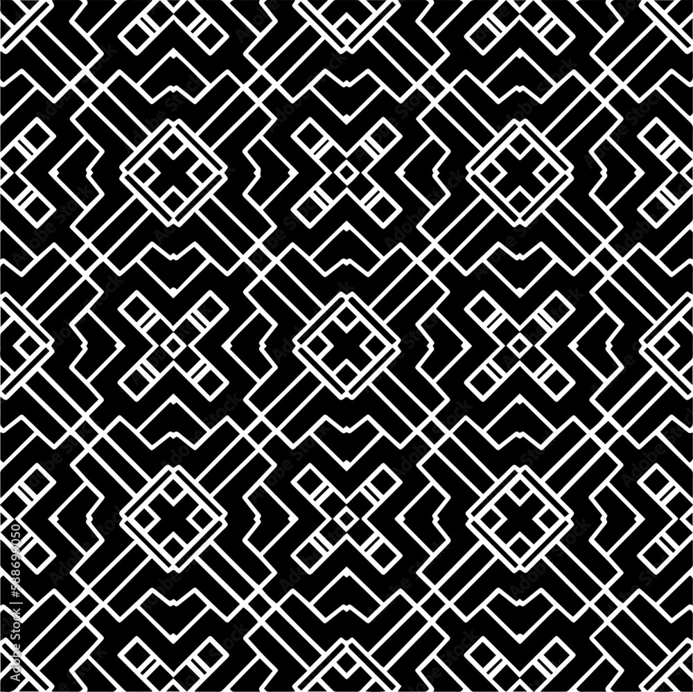 Vector monochrome pattern, Abstract texture for fabric print, card, table cloth, furniture, banner, cover, invitation, decoration, wrapping.seamless repeating pattern.Black and 
white color.