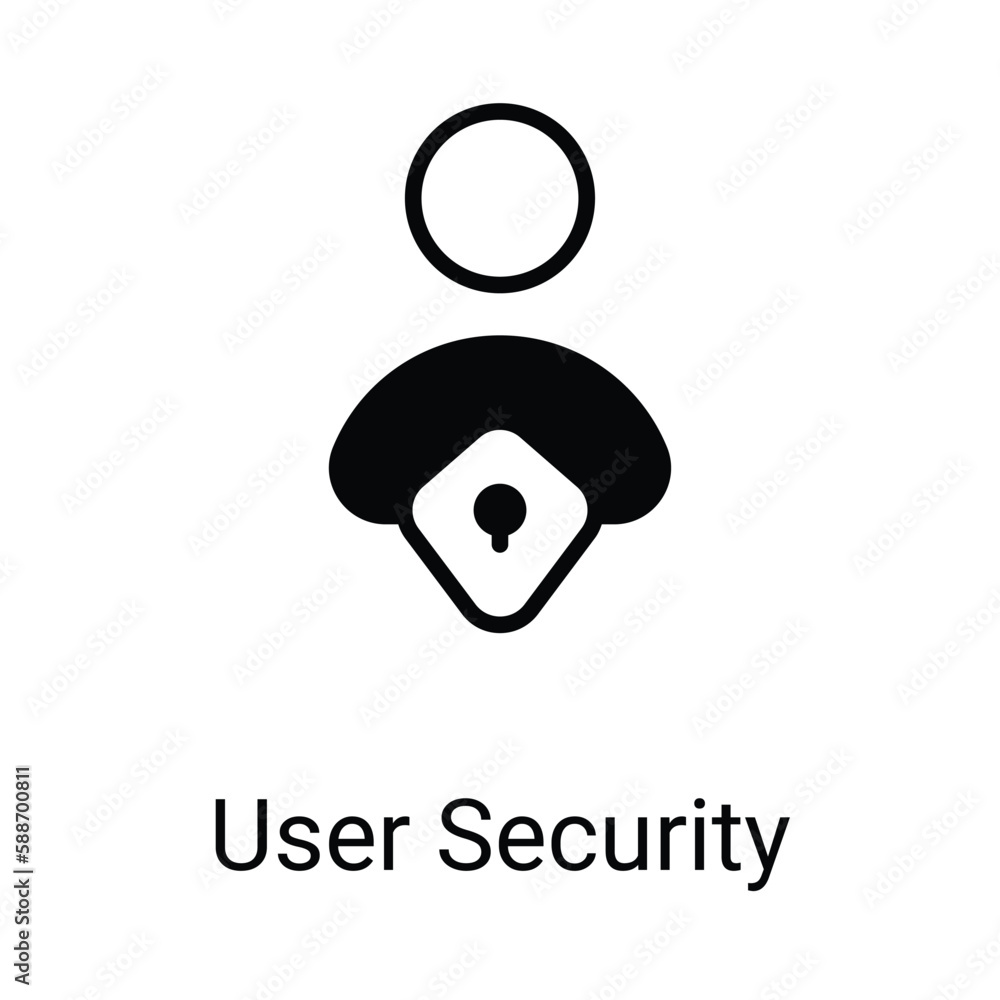 Naklejka premium User Security Icon Design. Suitable for Web Page, Mobile App, UI, UX and GUI design.